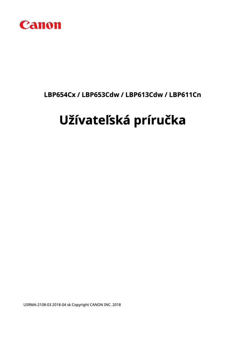 Page 1 of the manual User Manual Canon i-SENSYS LBP613Cdw