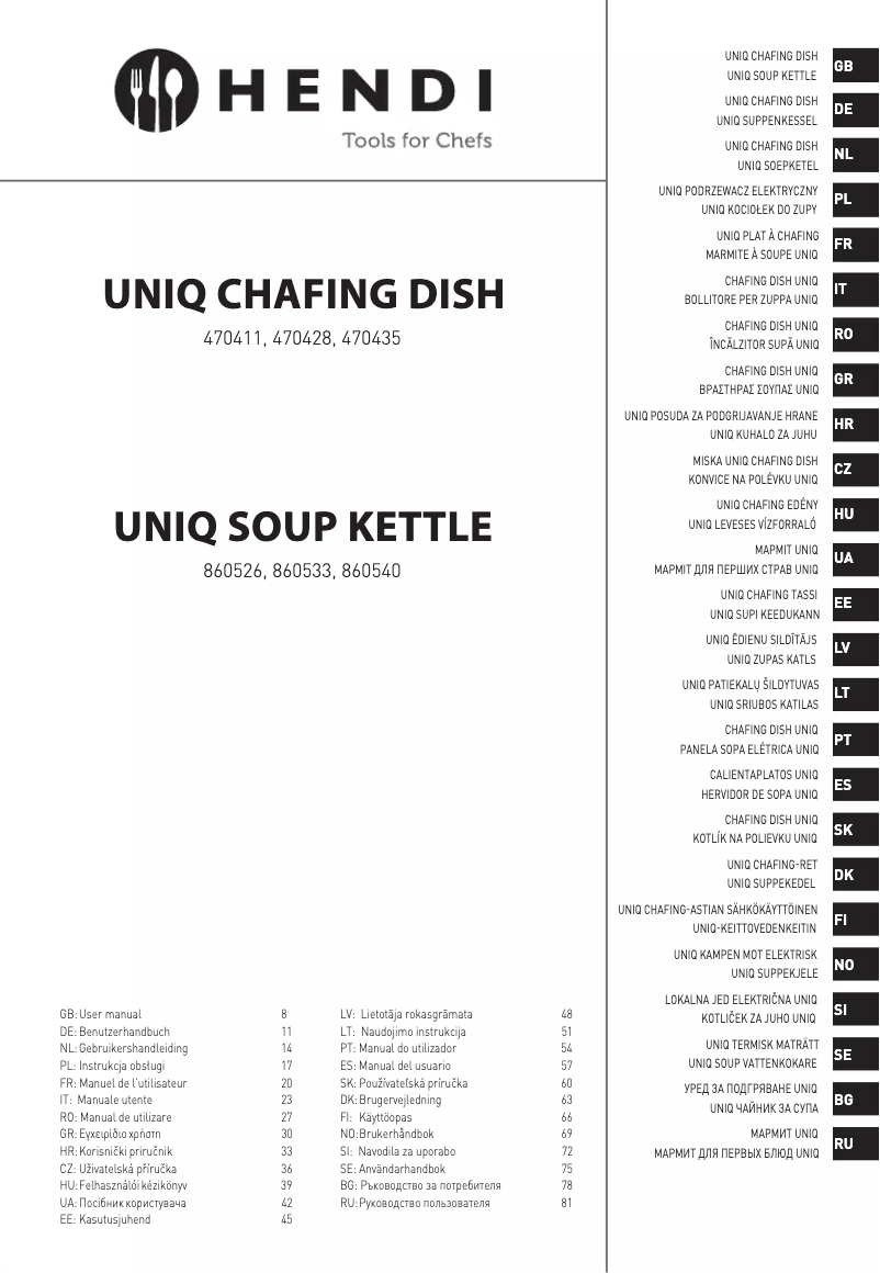 Page 1 of the manual User Manual Hendi 470435