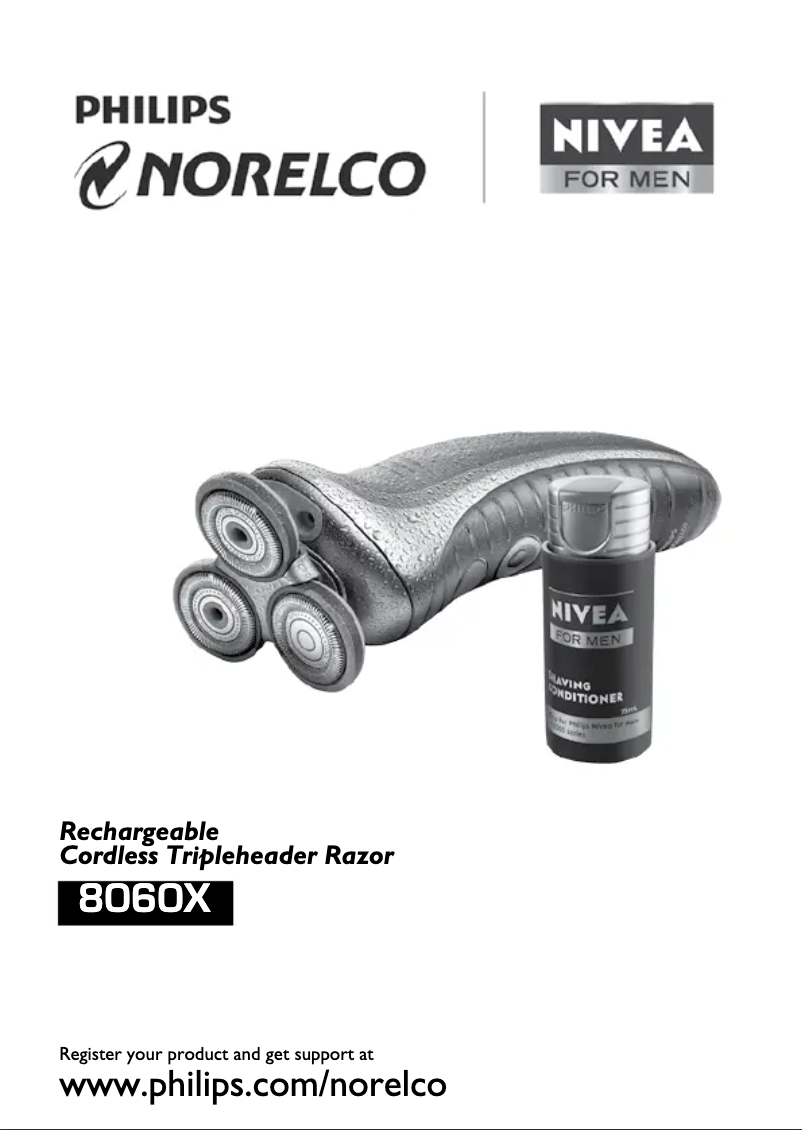 First page image of the manual for Norelco 8060X