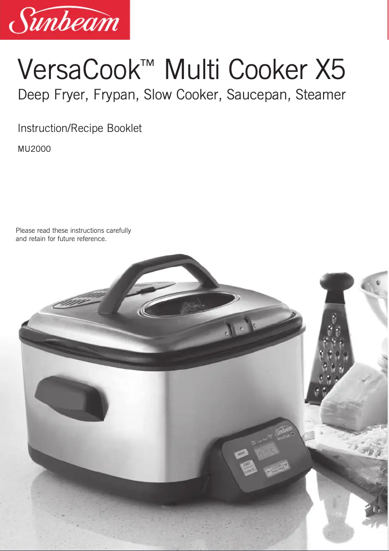Page 1 of the manual User Manual Sunbeam VersaCook MU2000