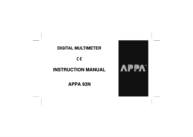 First page image of the manual for 93N