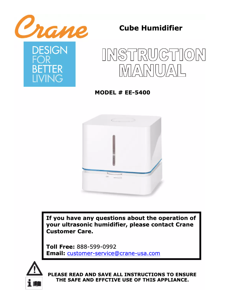 Page 1 of the manual User Manual Crane EE-5400