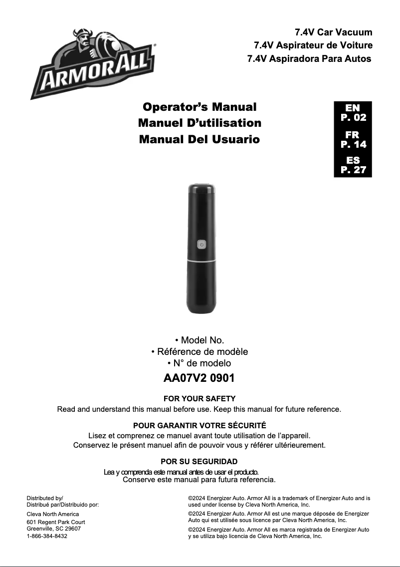 First page image of the manual for AA07V2 0901