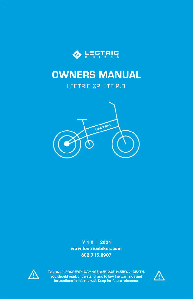 Page 1 of the manual User Manual Lectric XP Lite 2.0