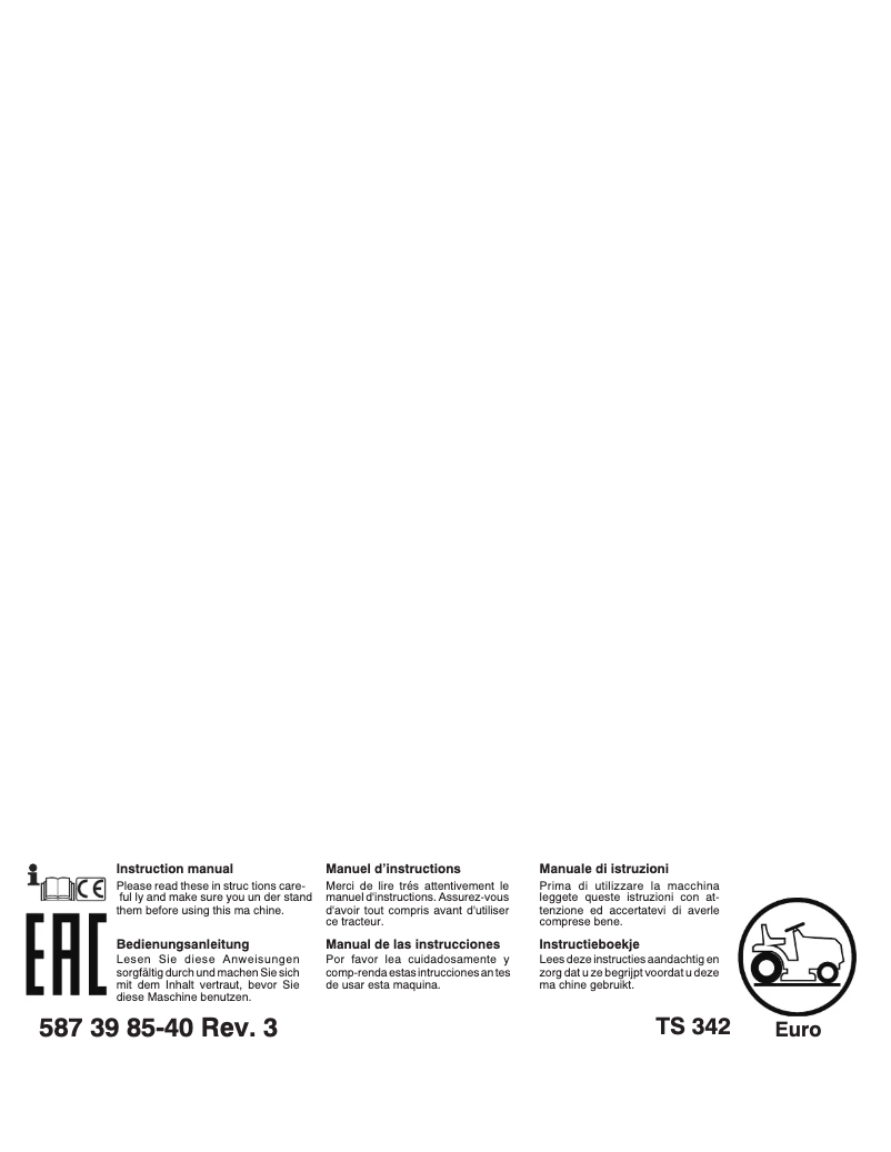 First page image of the manual for TS 342