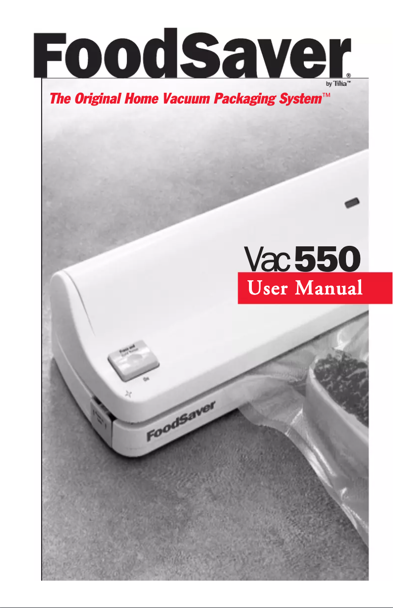 Image de la première page du manuel de l'appareil FoodSaver Vac550