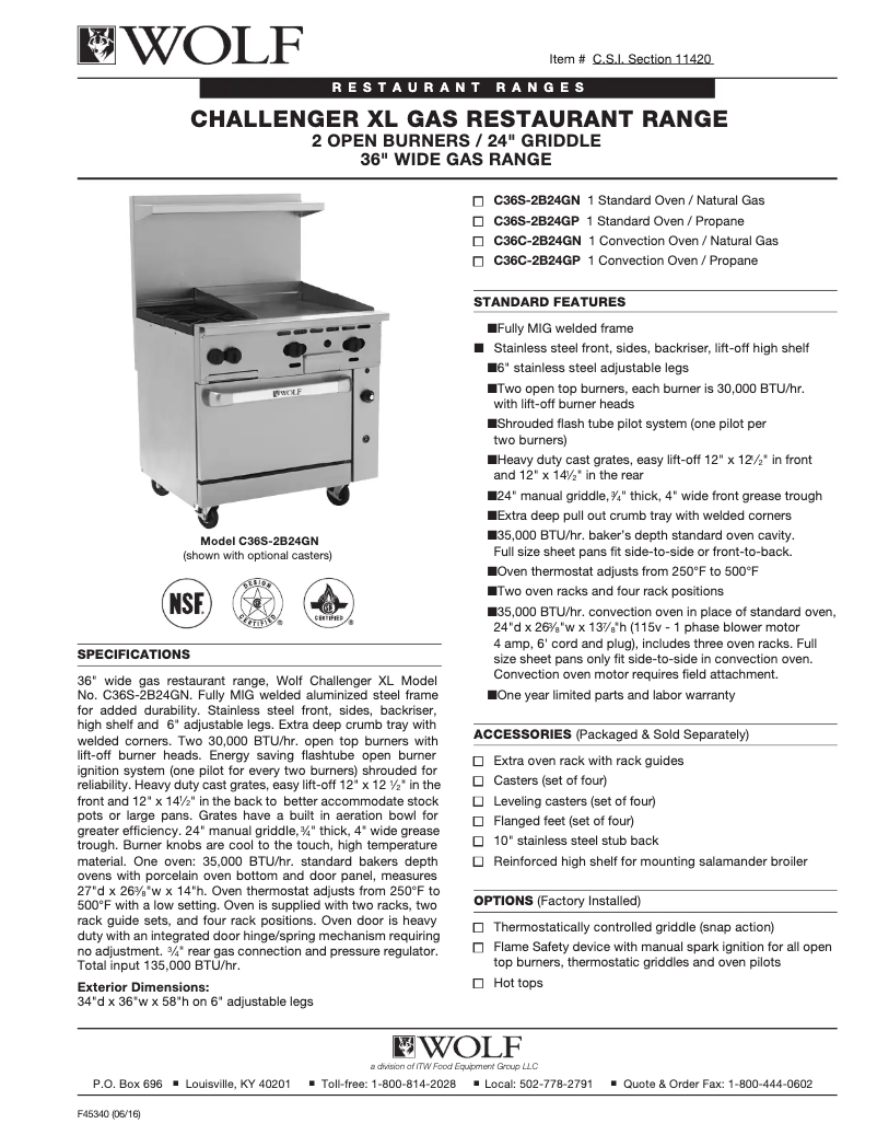 First page image of the manual for C36C-2B24G