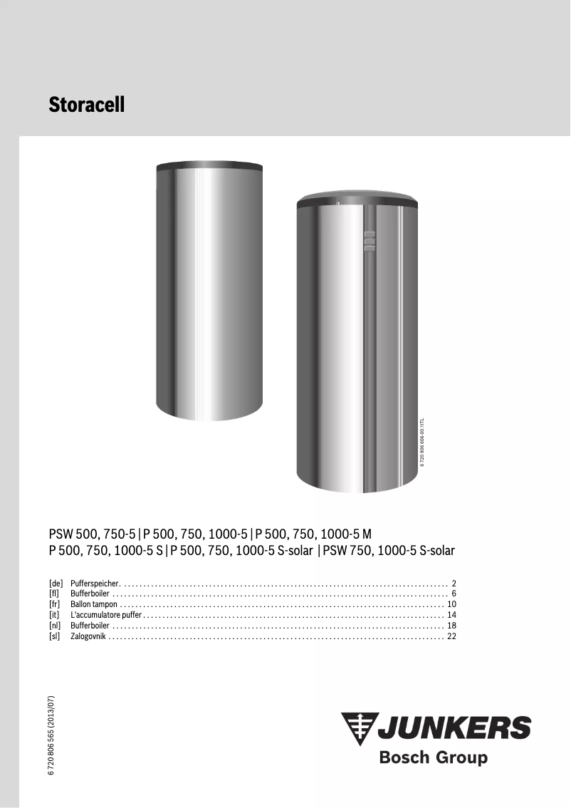 Page 1 of the manual User Manual Junkers P 500