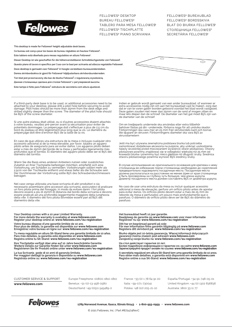 Page 1 of the manual User Manual Fellowes Desktop