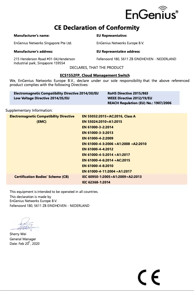 Page 1 of the manual Instruction Manual EnGenius ECS1552P