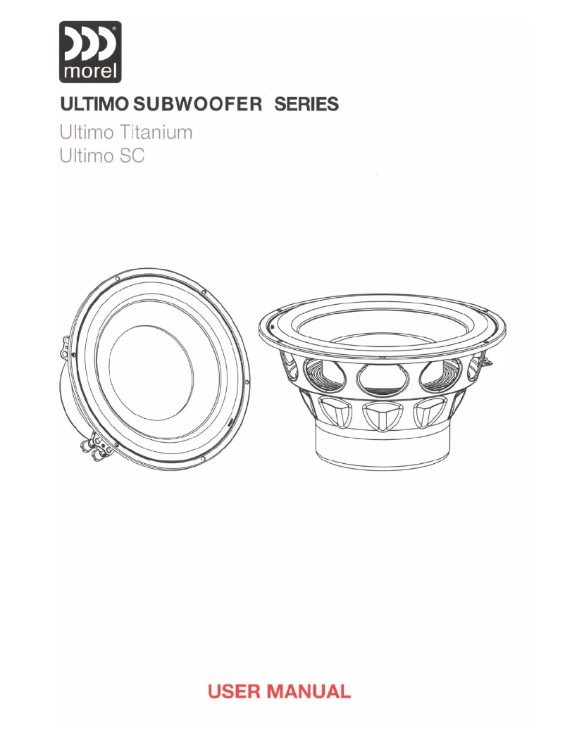 Page 1 of the manual User Manual Morel Ultimo TI SC104