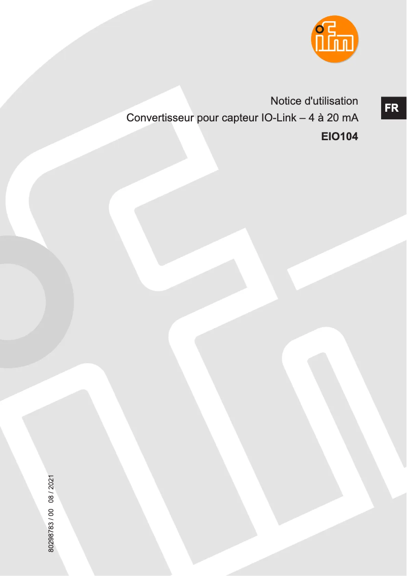 First page image of the manual for EIO104