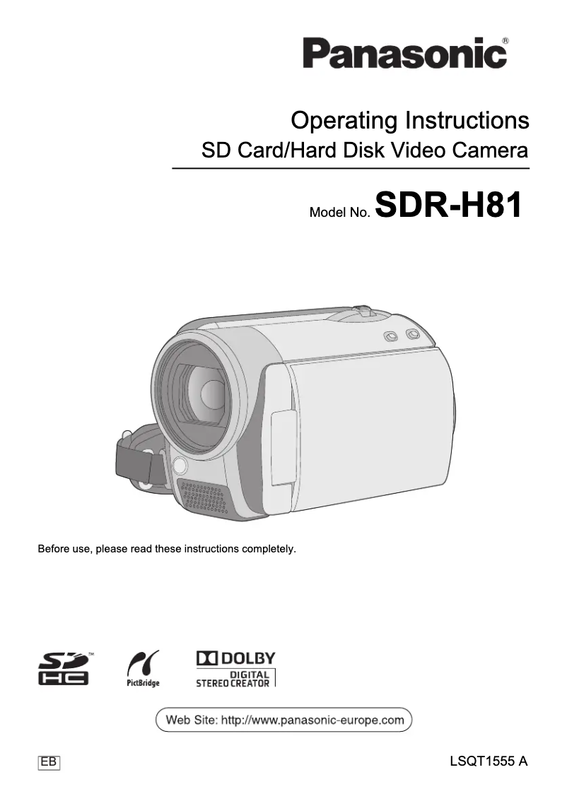 First page image of the manual for SDR-H81
