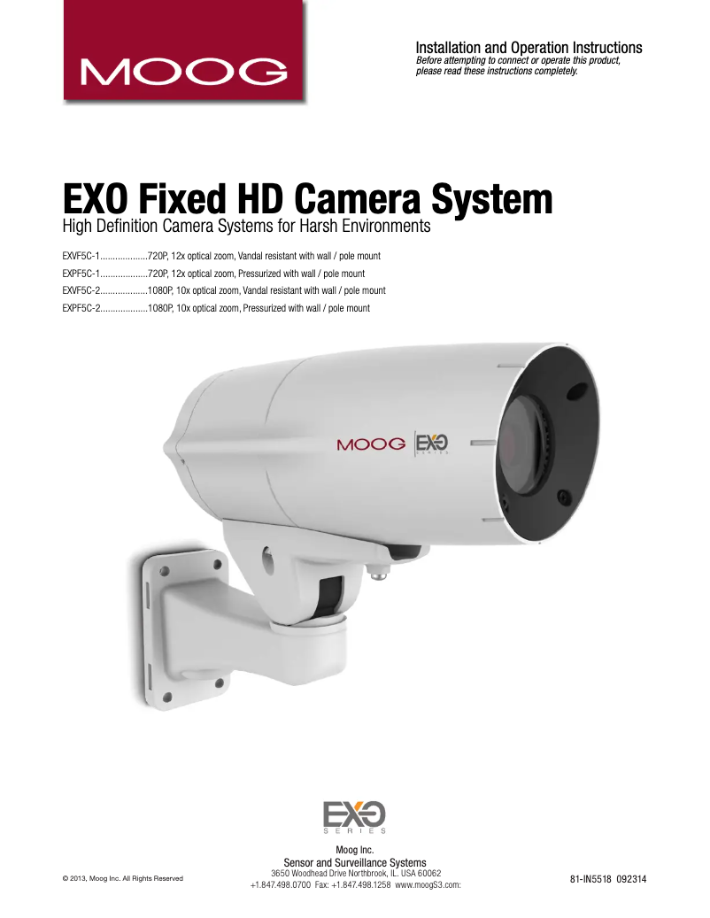 First page image of the manual for EXVF5C-1