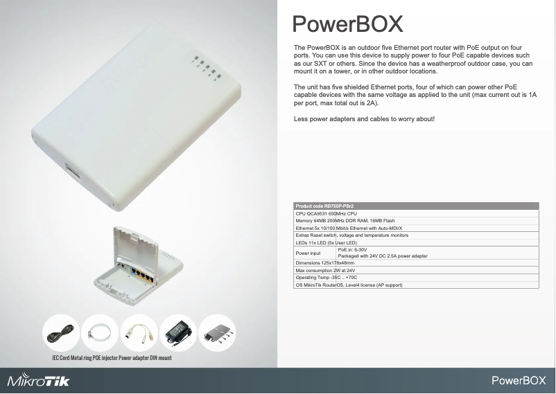 First page image of the manual for PowerBox