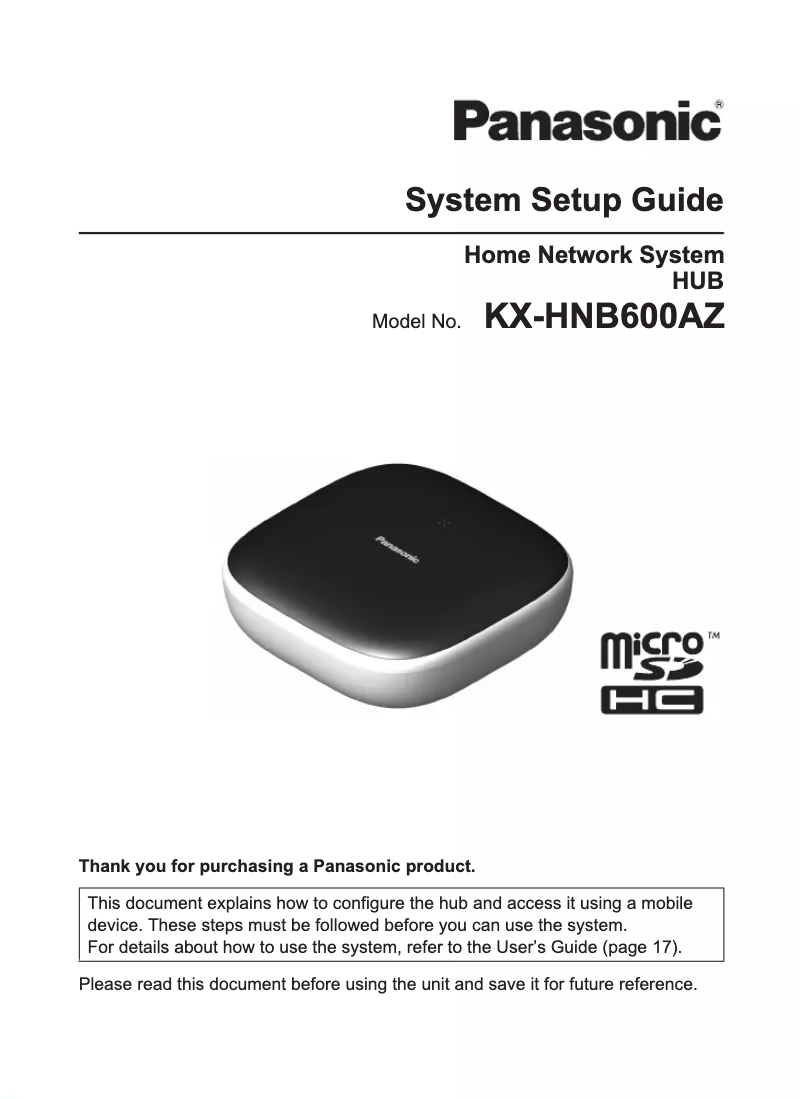 Page 1 of the manual User Manual Panasonic KX-HN6032