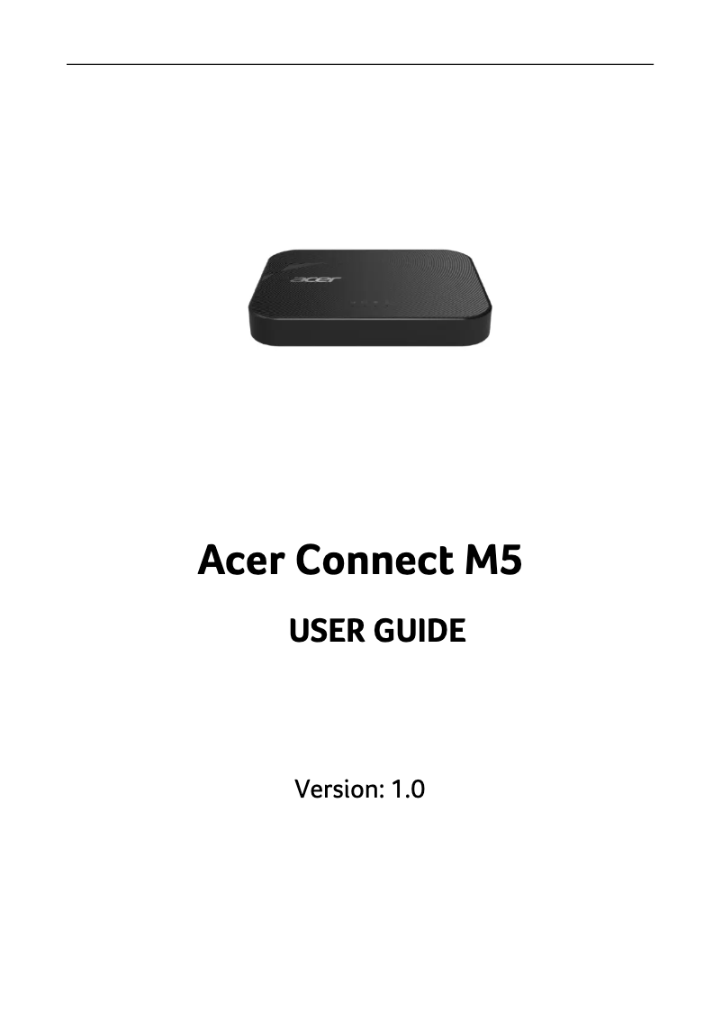 Page 1 of the manual User Manual Acer Connect M5