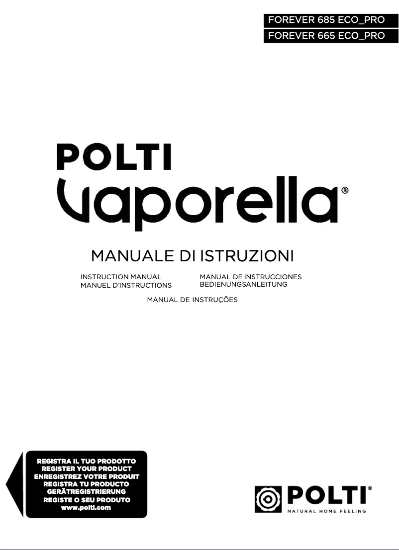 Page 1 of the manual User Manual Polti Vaporella Forever 665 Eco Pro