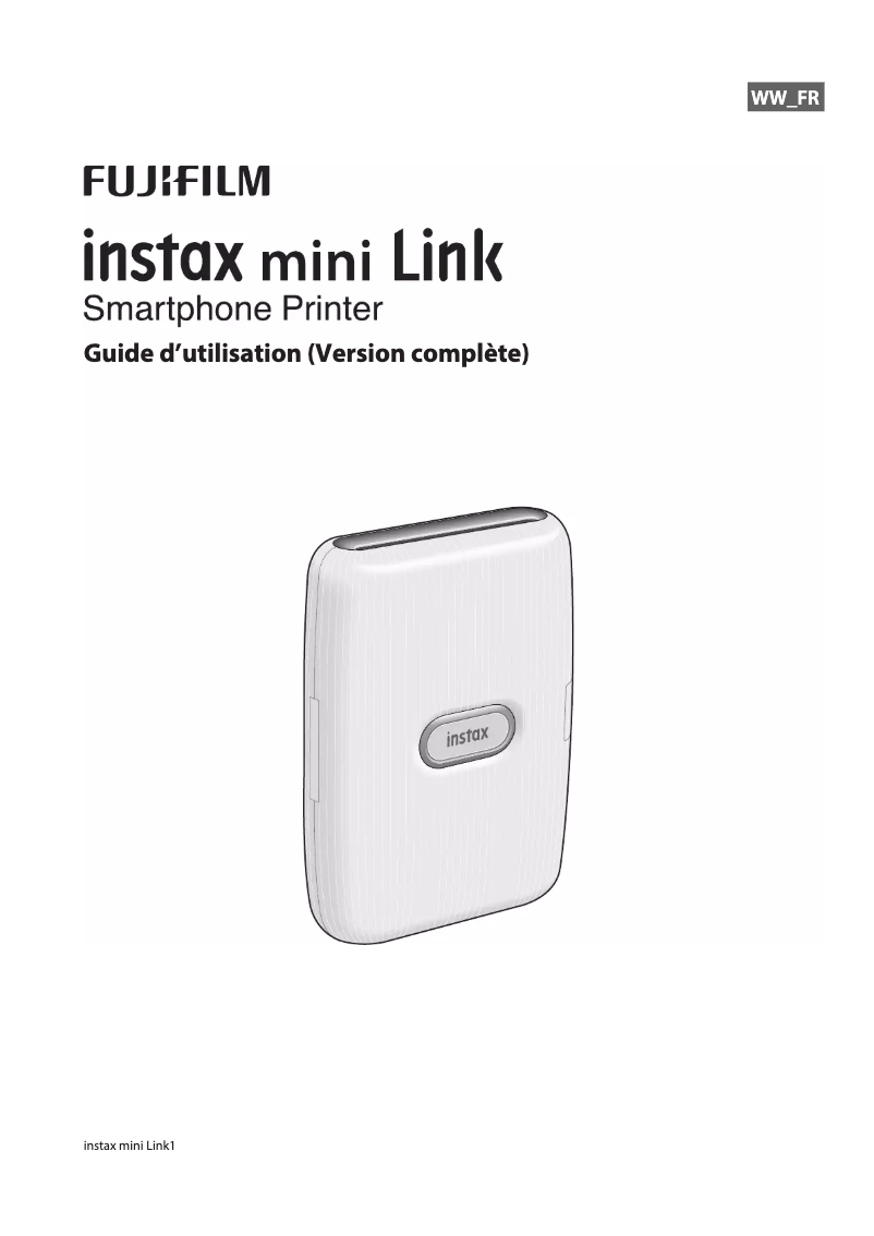 First page image of the manual for Instax mini link
