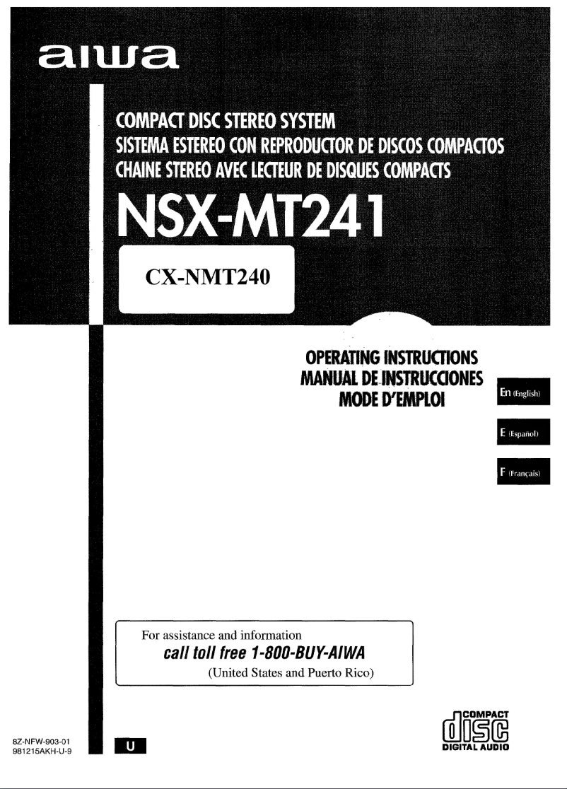 First page image of the manual for NSX-MT241