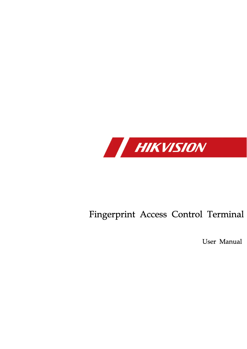 Page 1 of the manual User Manual Hikvision Fingerprint Access Control Terminal