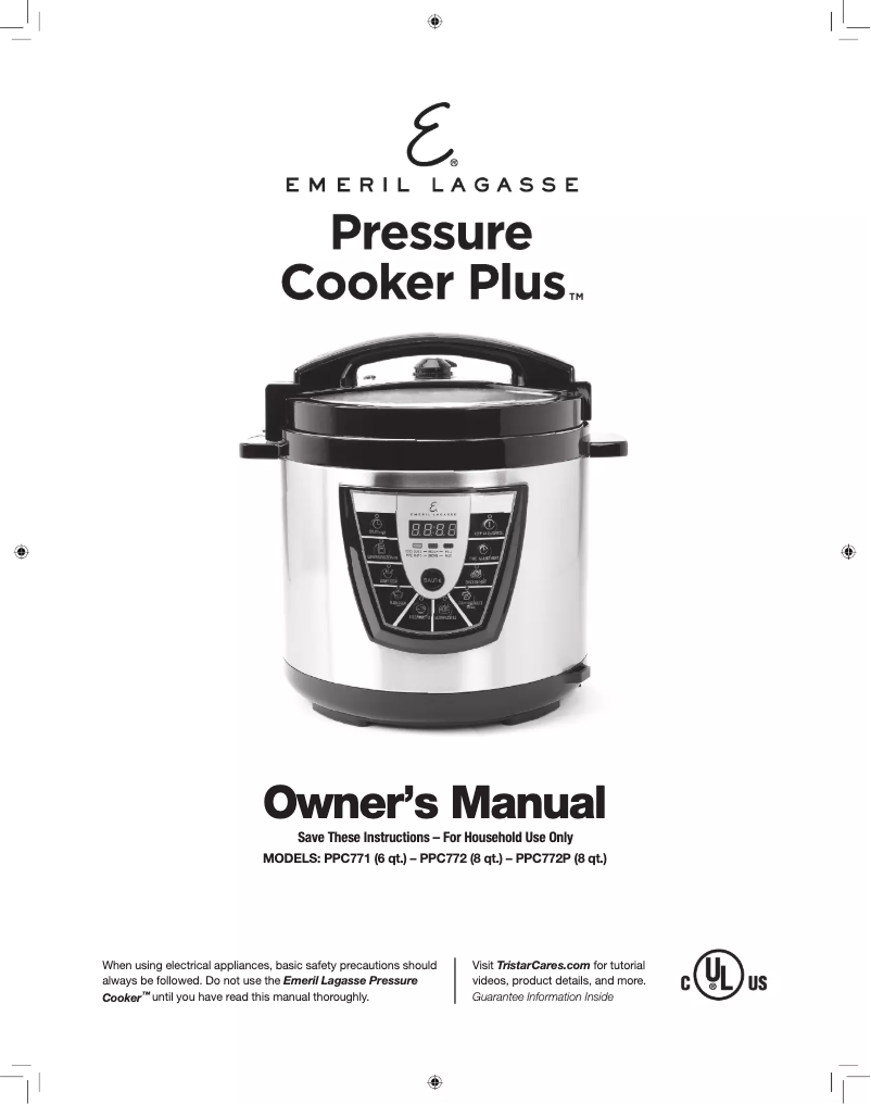 First page image of the manual for Pressure Cooker Plus