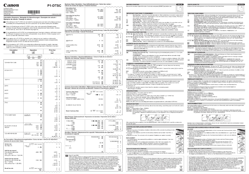 First page image of the manual for P1-DTSC