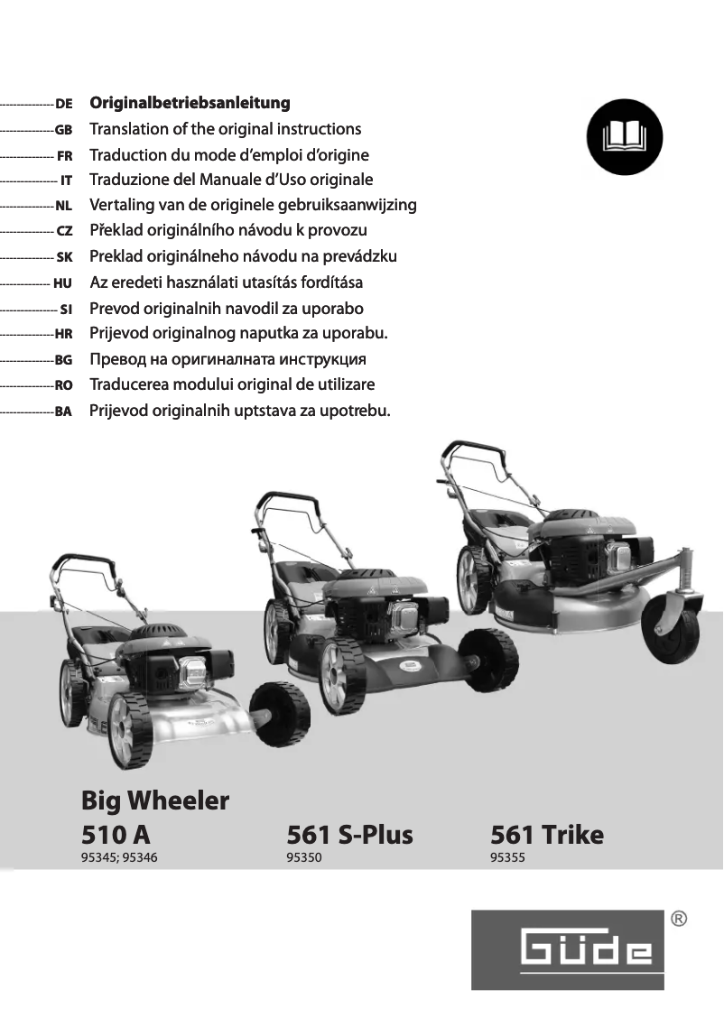 First page image of the manual for 561 Big Wheeler