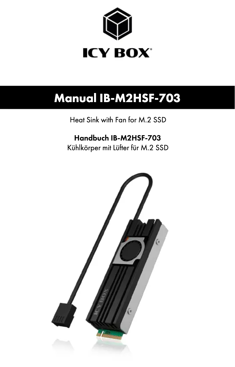 Page 1 of the manual Instruction Manual Icy Box IB-M2HSF-703
