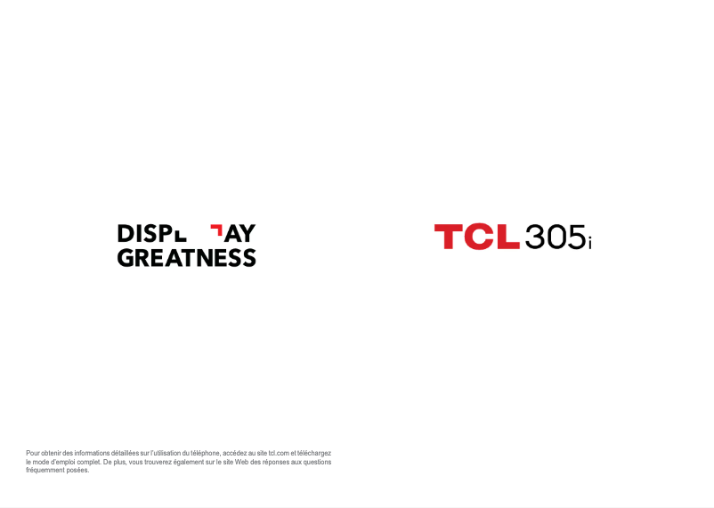 Page 1 of the manual User Manual TCL 305i