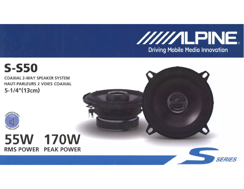 Page 1 of the manual User Manual Alpine S-S50