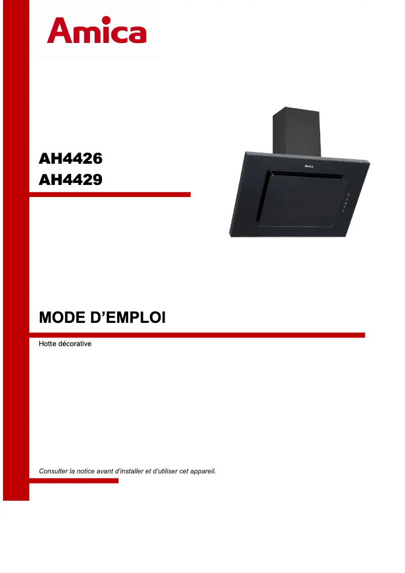 Page 1 of the manual User Manual Amica AH4426