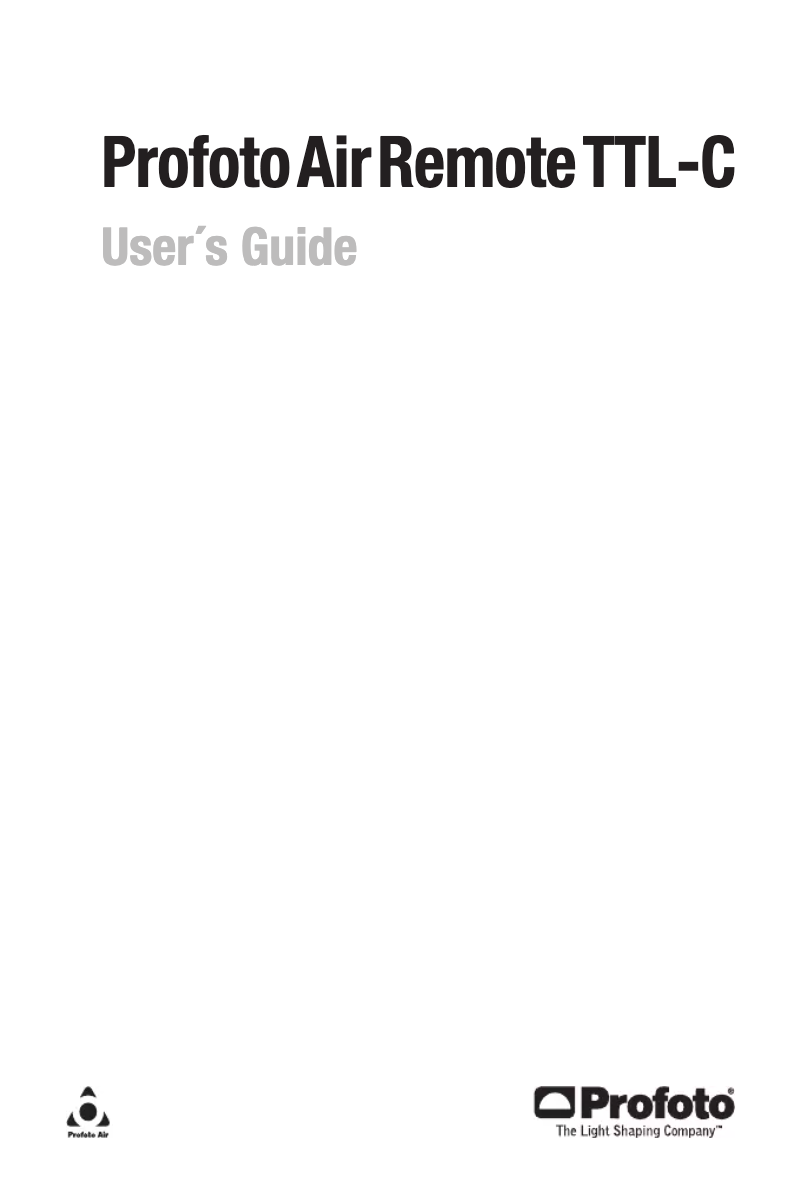 First page image of the manual for Air Remote TTL-C