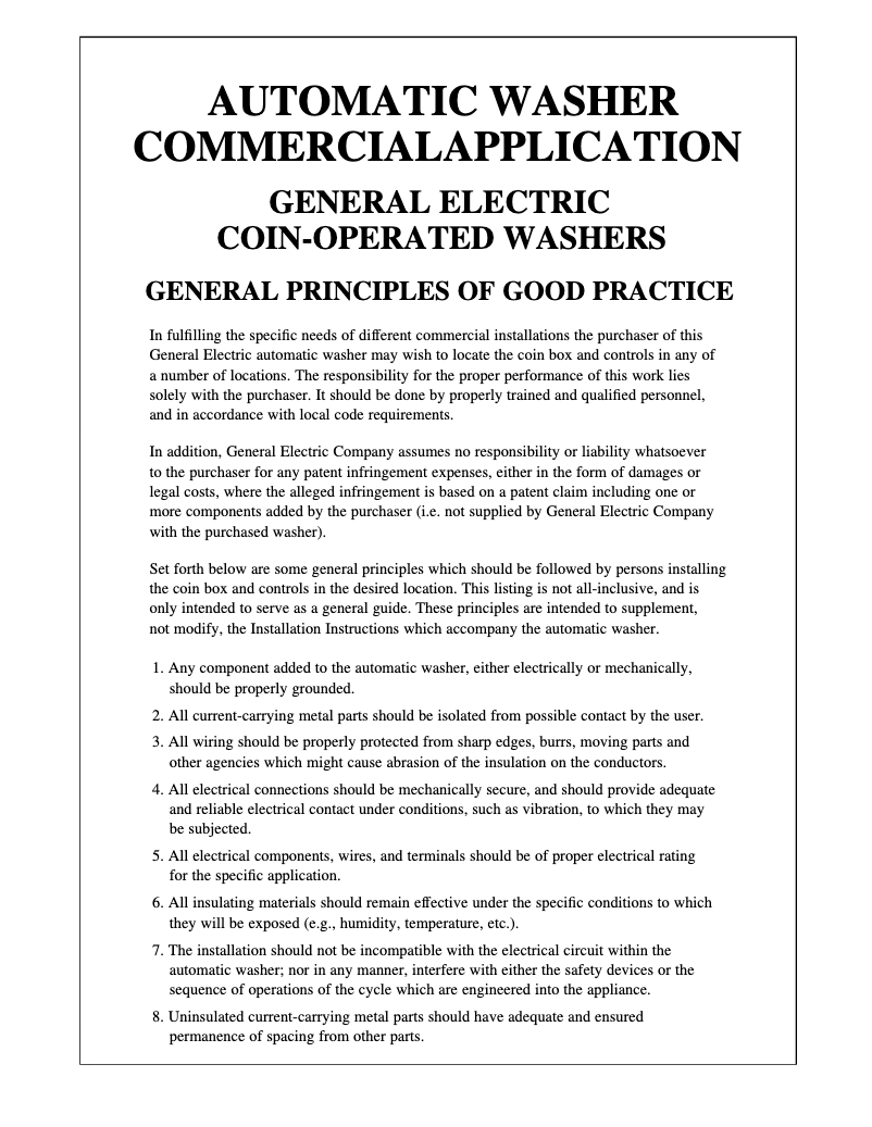 First page image of the manual for WCCD2050YAC