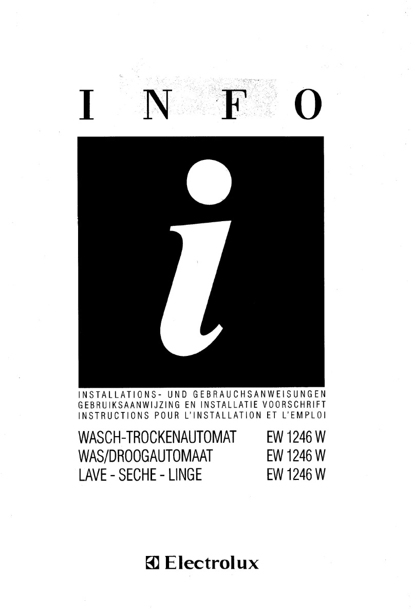 First page image of the manual for EW 1246W