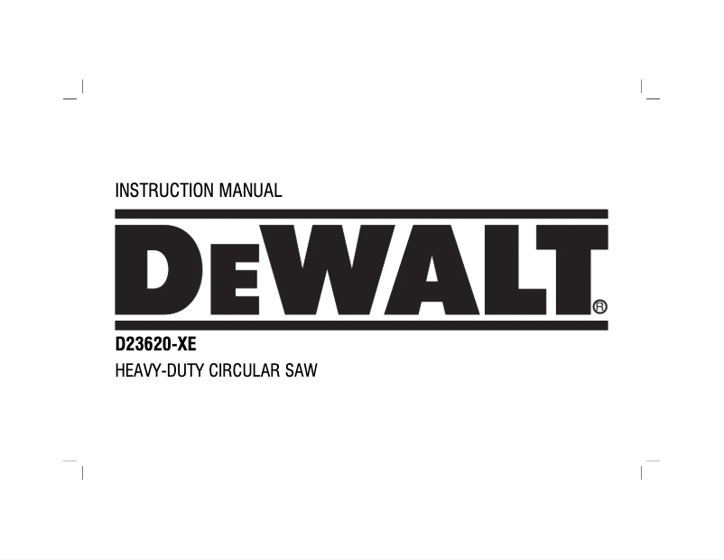 Page 1 of the manual User Manual DeWalt D23620