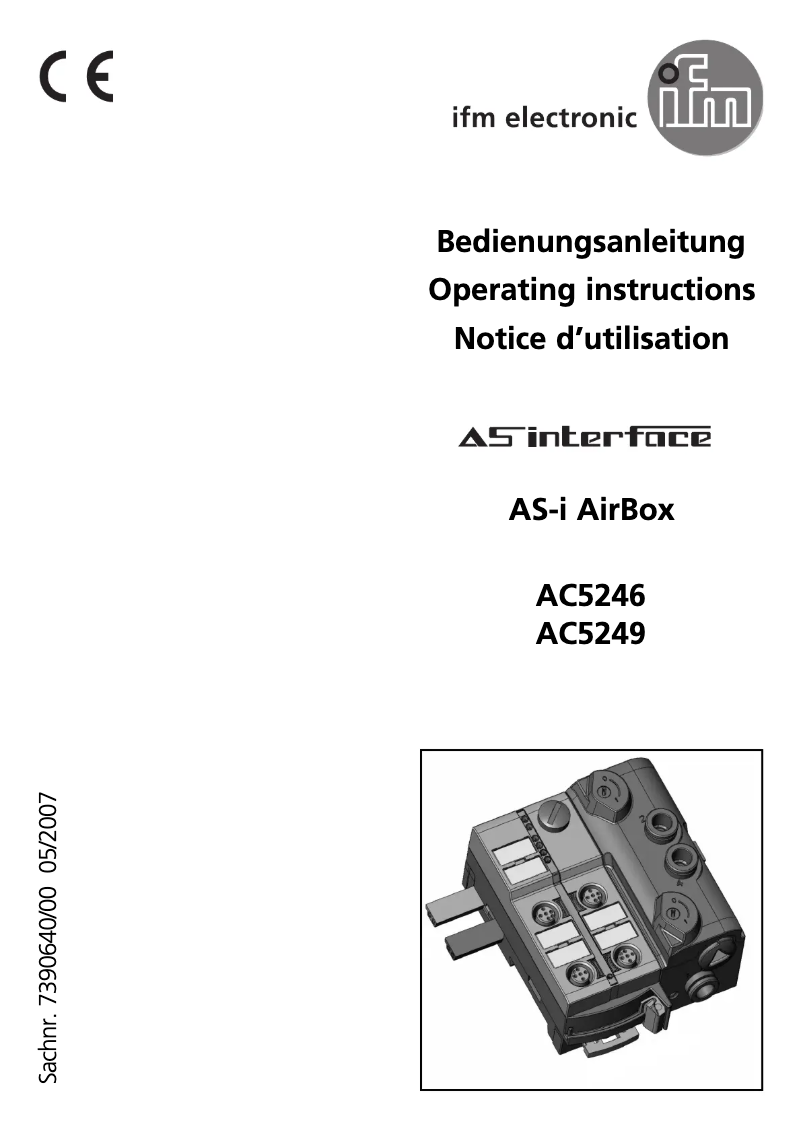 Page 1 of the manual User Manual IFM AC5249