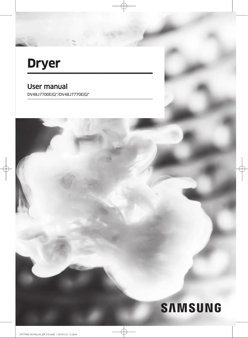 Page 1 of the manual User Manual Samsung DV48J7770GP