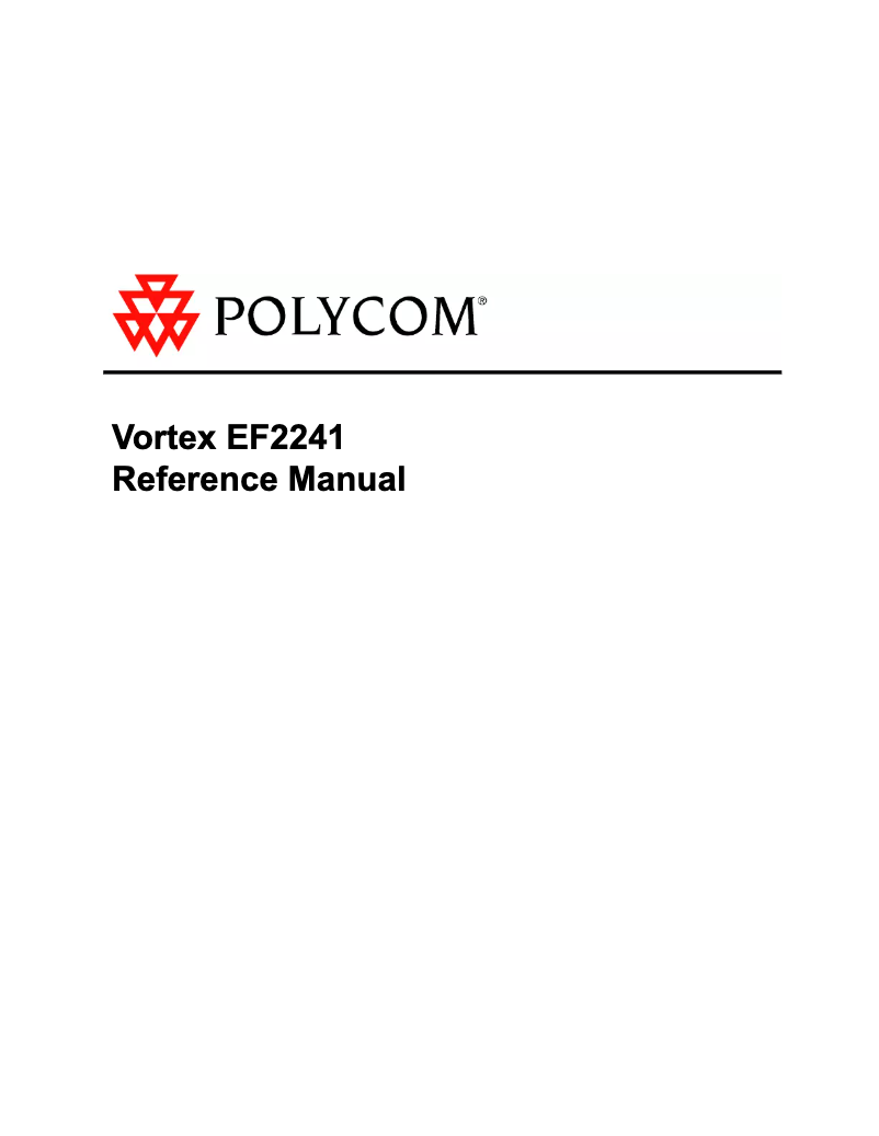 Page 1 of the manual User Manual Polycom Vortex EF2241