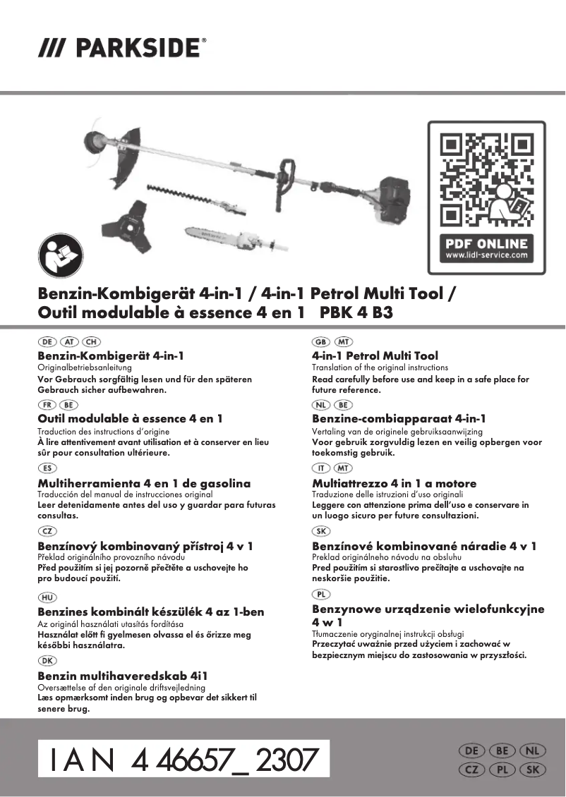 Page 1 of the manual User Manual Parkside PBK 4 B3