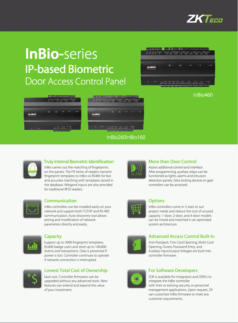 First page image of the manual for inBio-160