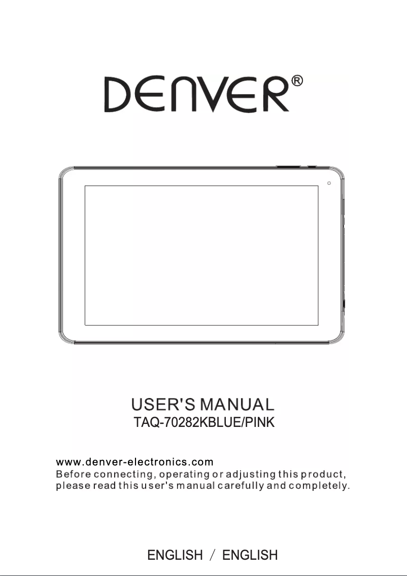 Page 1 of the manual User Manual Denver TAQ-70282