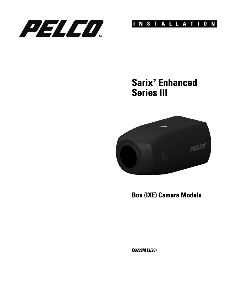 Page 1 of the manual User Manual Pelco Sarix Enhanced IXE53