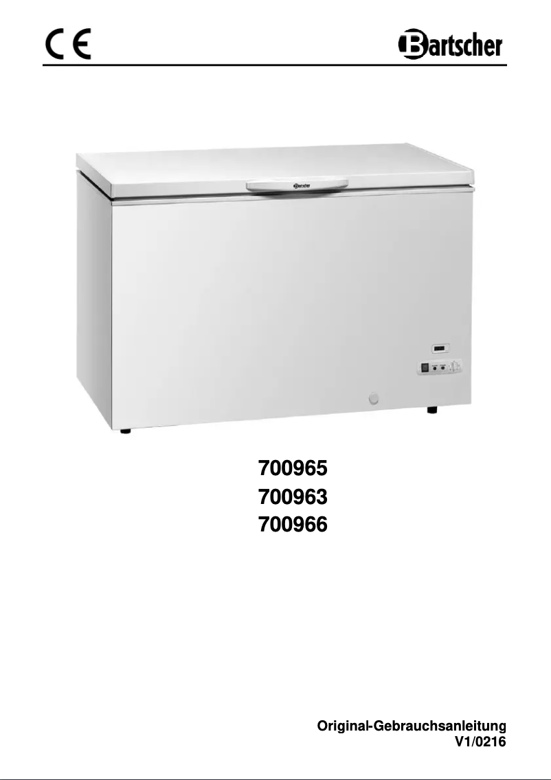 Page 1 of the manual User Manual Bartscher 700963