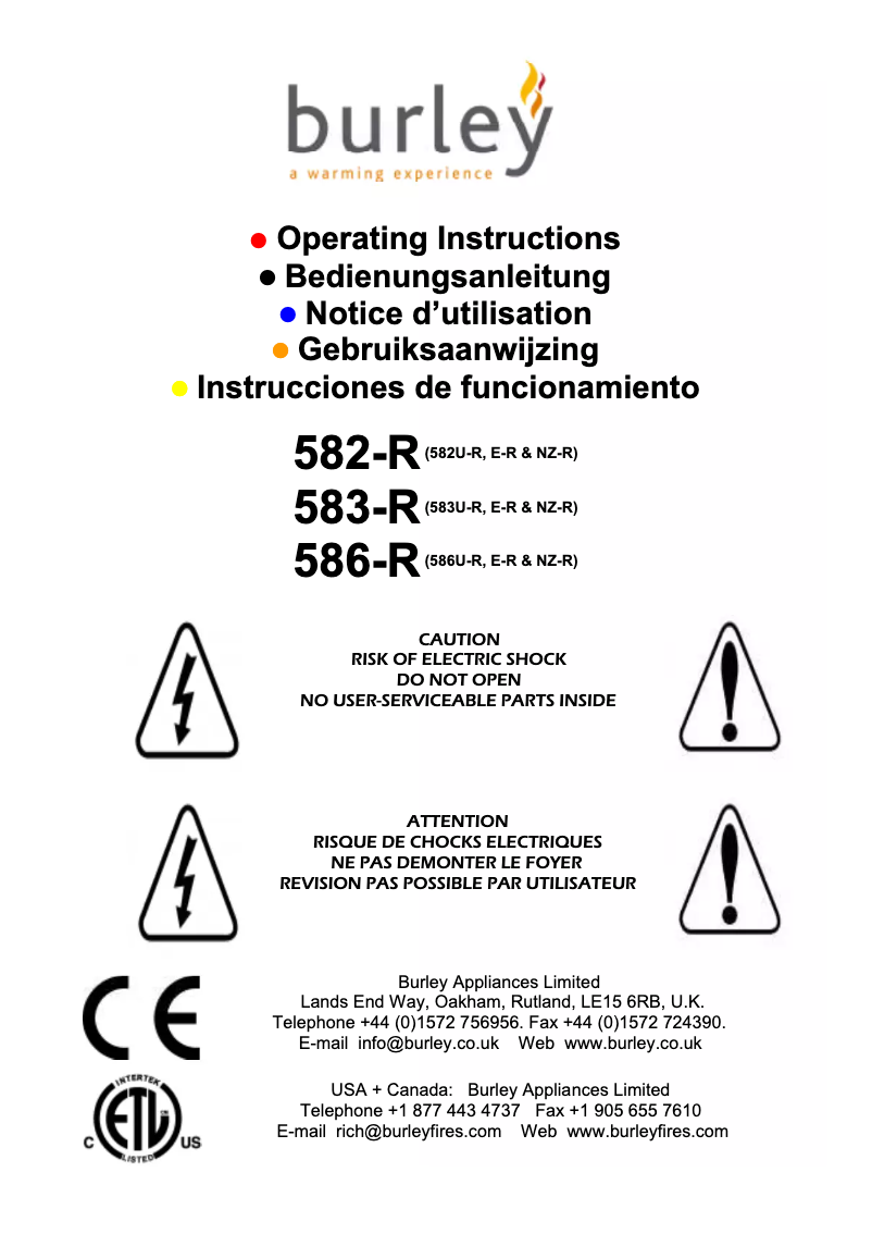 Page 1 of the manual User Manual Burley 583-R