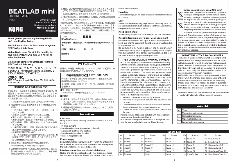 First page image of the manual for Beatlab Mini