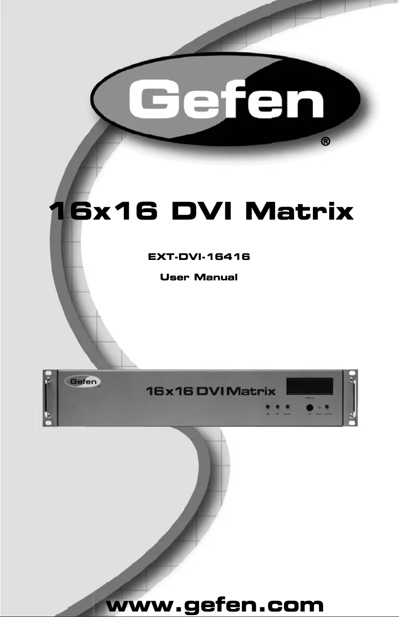 First page image of the manual for 16x16 DVI Matrix