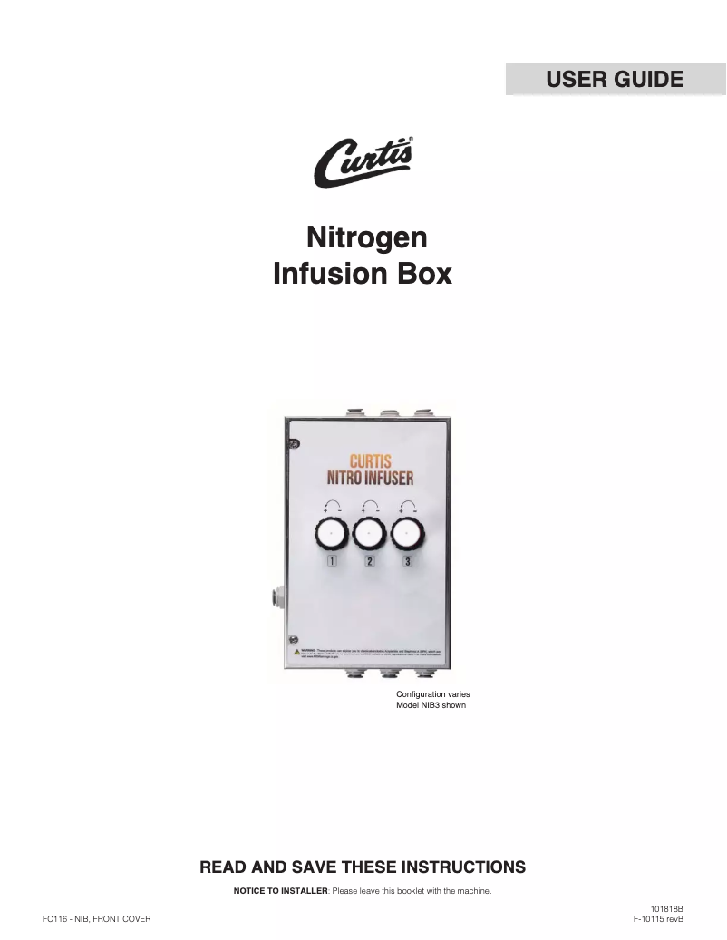 First page image of the manual for NIB3