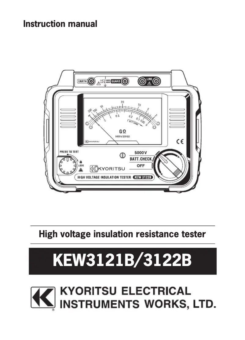 Page 1 of the manual User Manual Kyoritsu KEW3121B