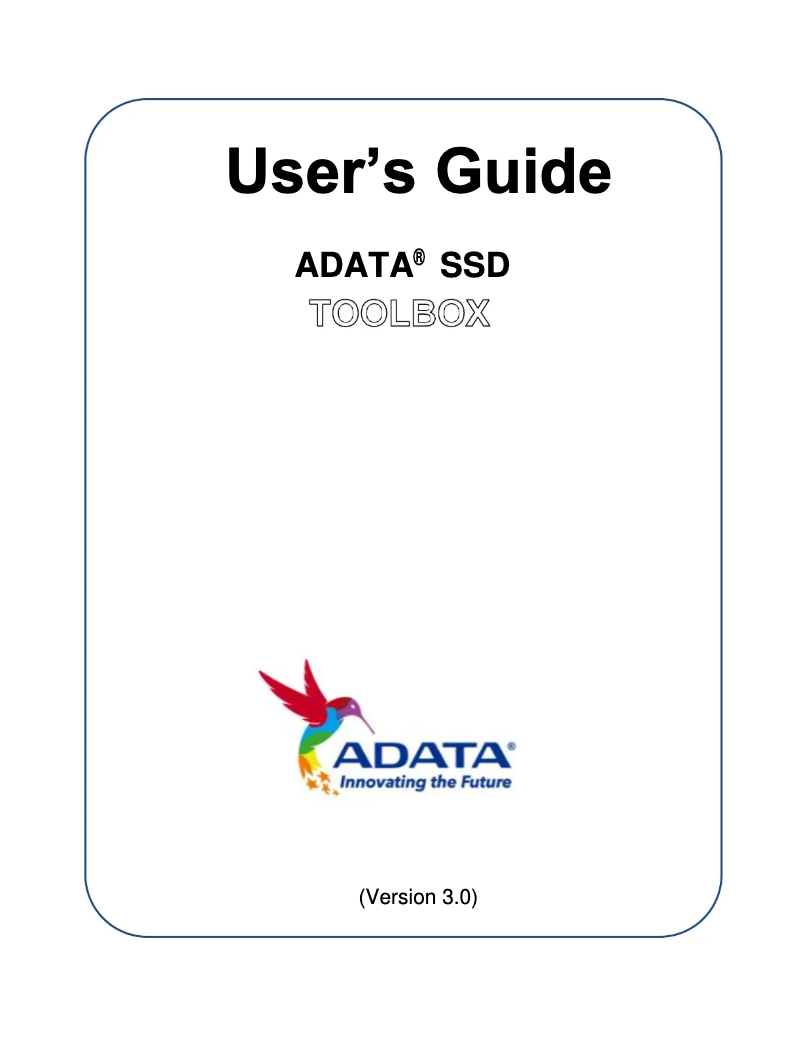 Page 1 of the manual User Manual ADATA Ultimate SU740